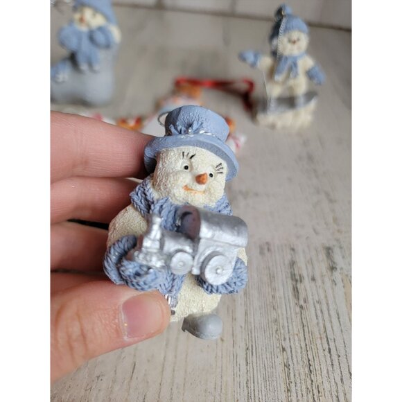 Snowman ornament gingerbread birdhouse ice skating Xmas set - Picture 8 of 10